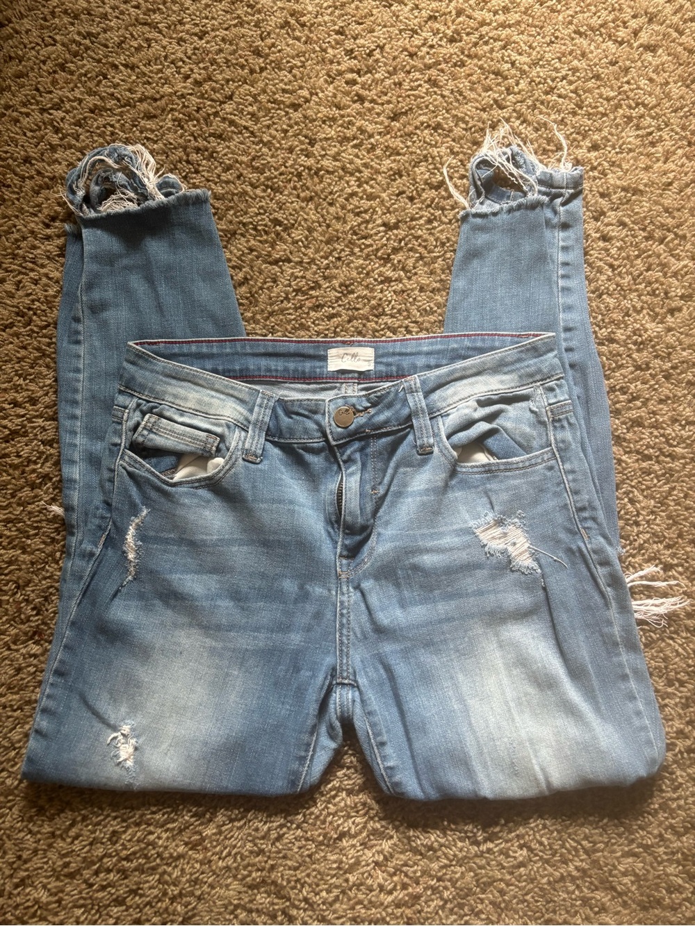 Cello Light Blue Distressed Skinny Jeans